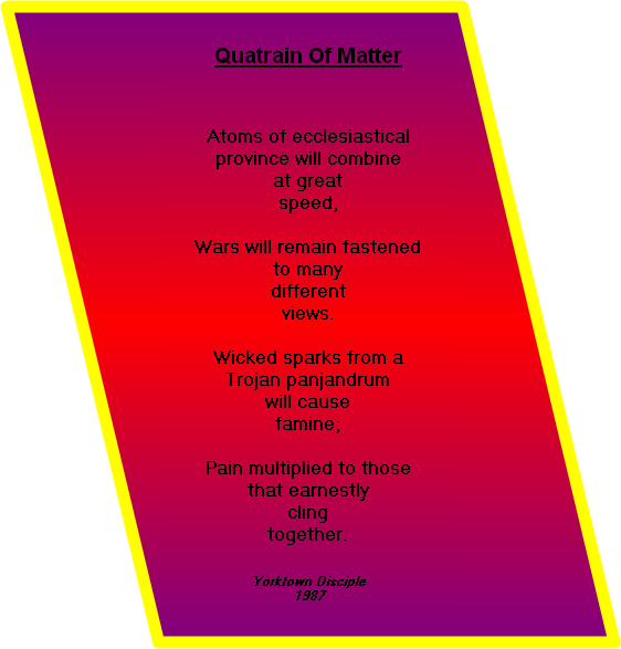 Quatrain of Matter