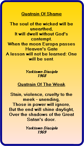 More Yorktown Disciple Quatrains