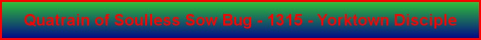 Quatrain of Soulless Sow Bug - 1315 - Yorktown Disciple